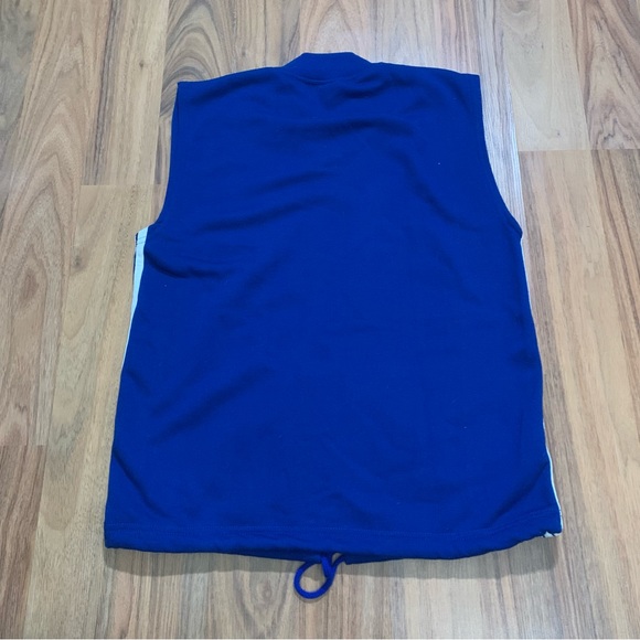 Vintage 80s Adidas Sweater Vest Full Zip Blue Men’s Size Medium Trefoil Logo - Picture 4 of 6